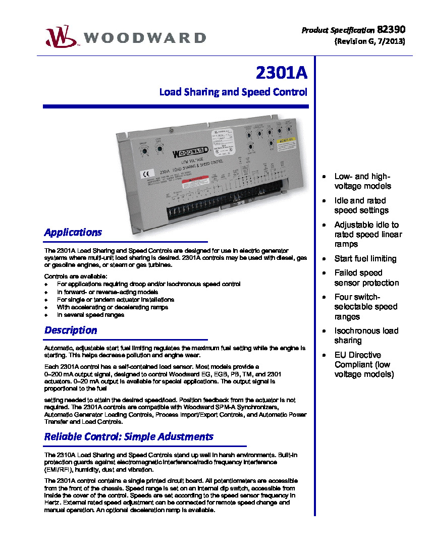 First Page Image of 2301A Data Sheet 82390.pdf